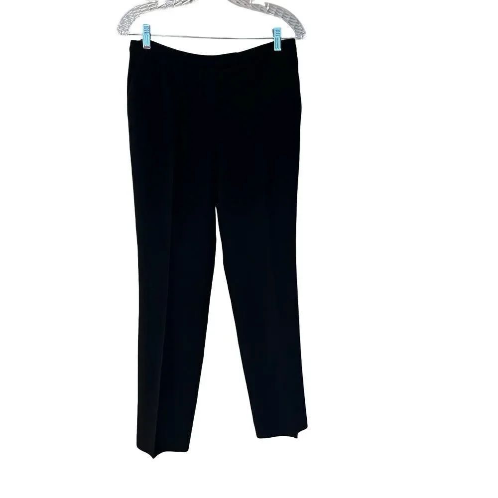Jones New York Platinum Lightweight Black Pleated Lined Pants Size 6